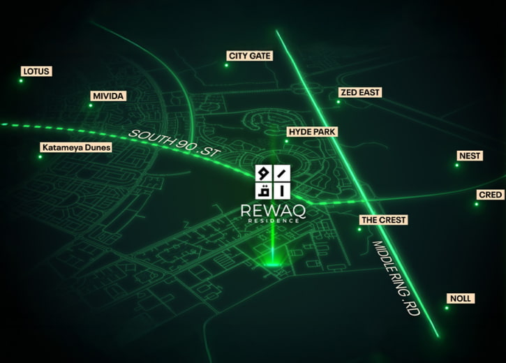رواق ريزيدنس القاهرة الجديدة 2 Location Rewaq