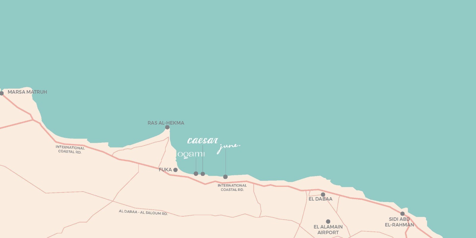 قرية أوجامي الساحل الشمالي 2 المخطط الجغرافي لمنتجع اوجامي الساحل الشمالي