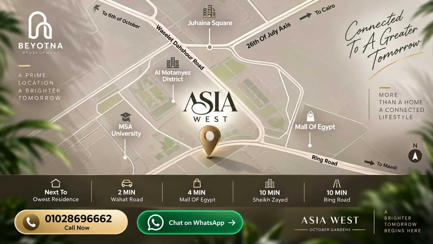 كمبوند اسيا ويست حدائق اكتوبر 2 Location Asia West